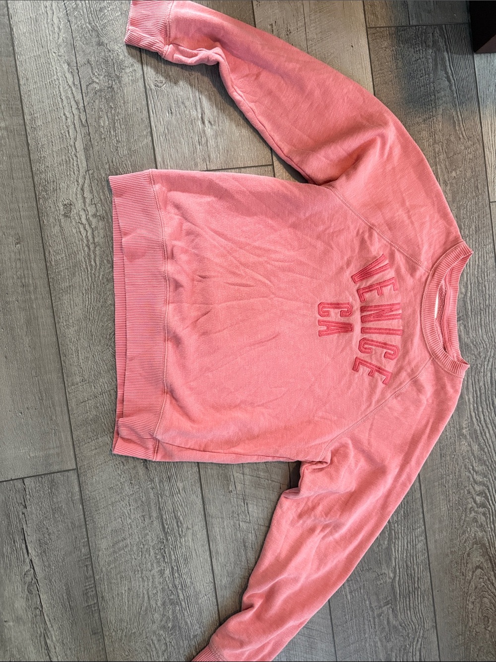 American Eagle Outfitters Pink Graphic Crew Neck | Size: X small
